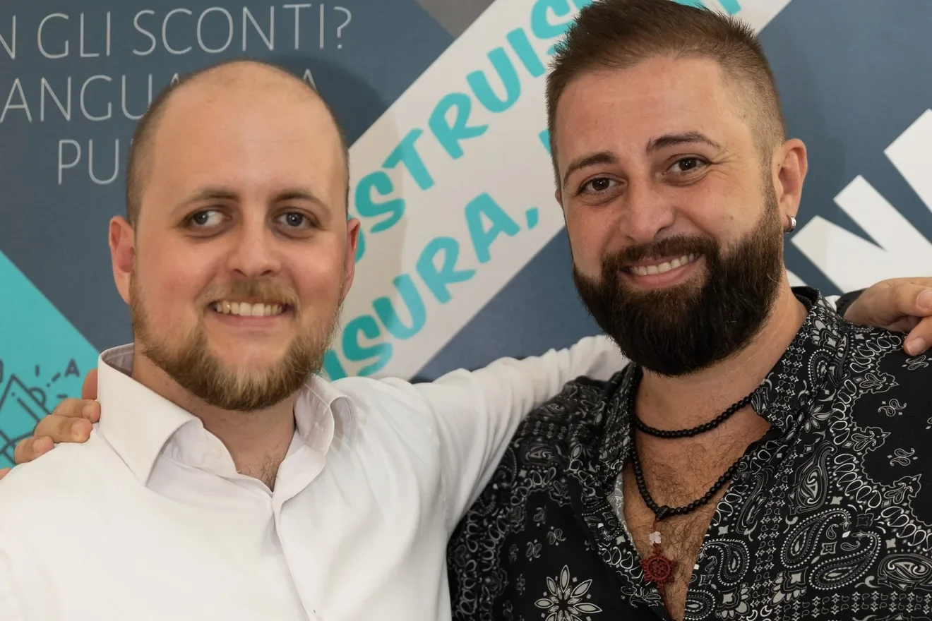 Luca Miacola e Attilio Grisi alla festa di inaugurazione di Casa Snasto nel 2022